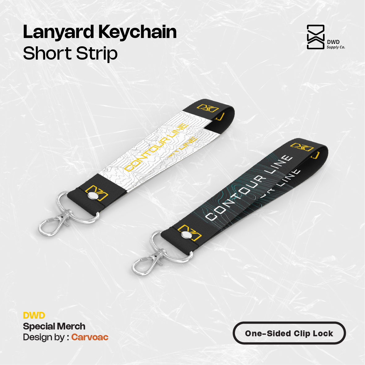 Lanyard Keychain DWD – Short Strip (One-sided clip lock)
