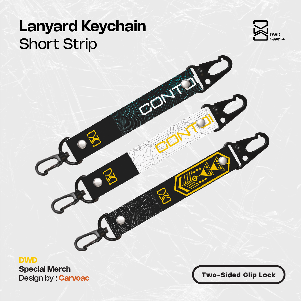 Lanyard Keychain DWD – Short Strip (Two-sided Clip Lock)